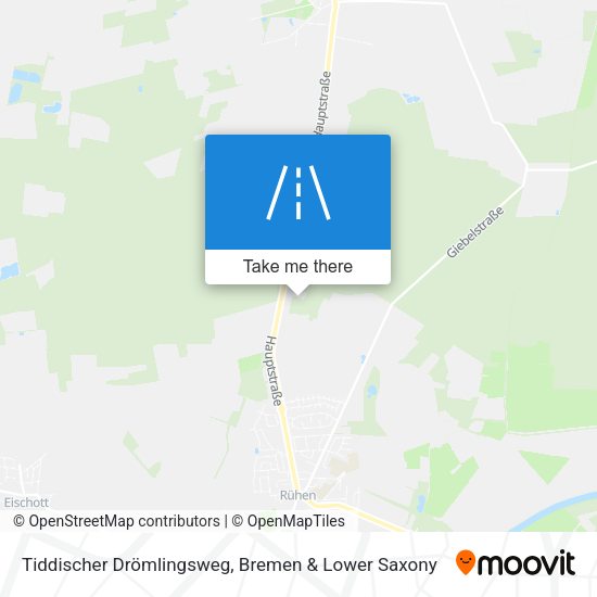 Tiddischer Drömlingsweg map