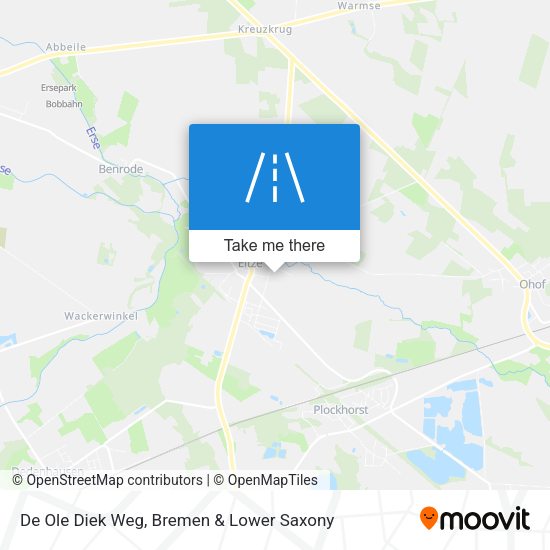 De Ole Diek Weg map