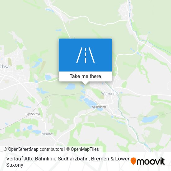 Verlauf Alte Bahnlinie Südharzbahn map