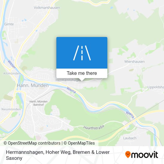 Hermannshagen, Hoher Weg map