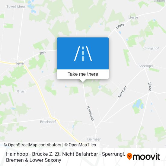 Hainhoop - Brücke Z. Zt. Nicht Befahrbar - Sperrung! map