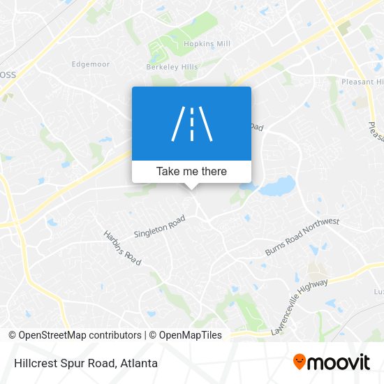 Hillcrest Spur Road map