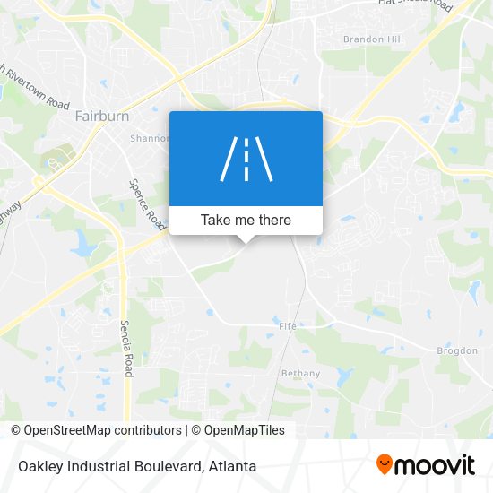 Oakley Industrial Boulevard map