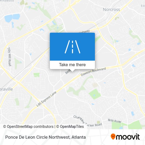 Ponce De Leon Circle Northwest map