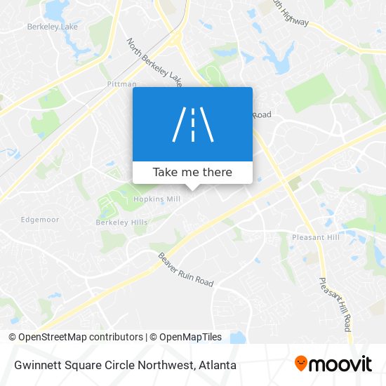 Gwinnett Square Circle Northwest map