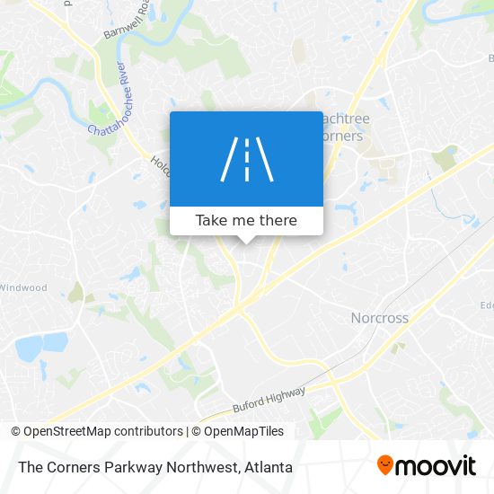 The Corners Parkway Northwest map