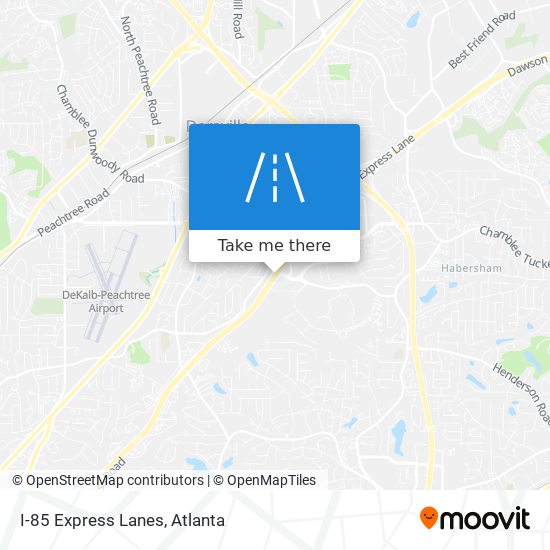 Mapa de I-85 Express Lanes