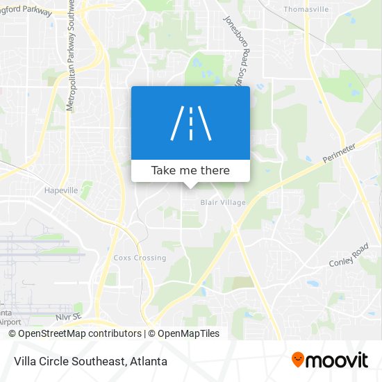 Villa Circle Southeast map