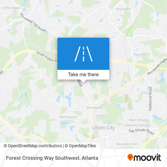 Forest Crossing Way Southwest map