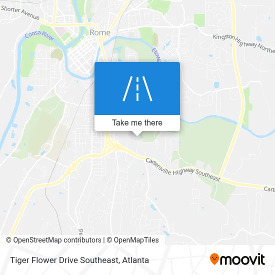 Tiger Flower Drive Southeast map