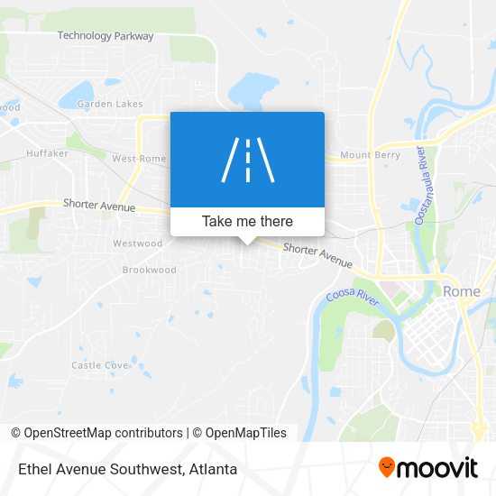 Ethel Avenue Southwest map