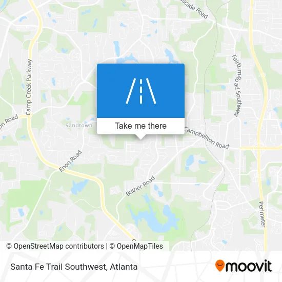 Mapa de Santa Fe Trail Southwest