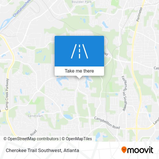 Cherokee Trail Southwest map