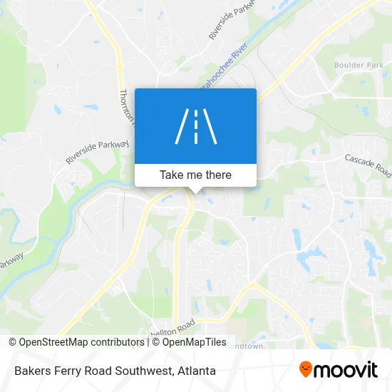 Bakers Ferry Road Southwest map