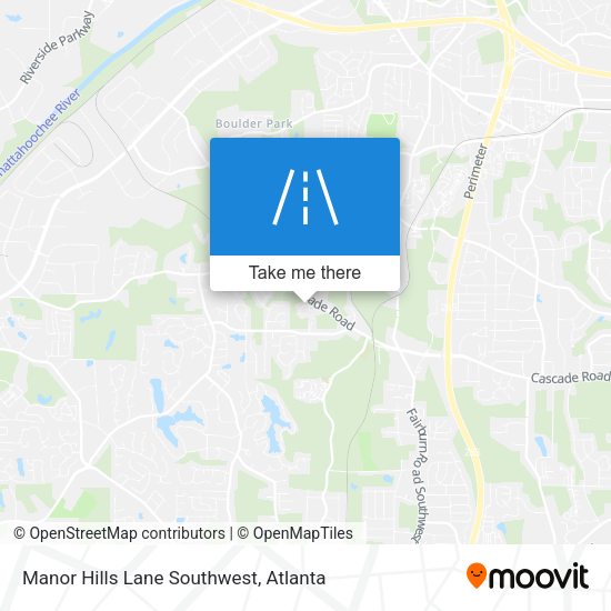 Manor Hills Lane Southwest map