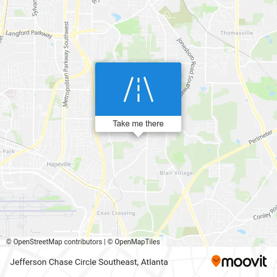 Jefferson Chase Circle Southeast map