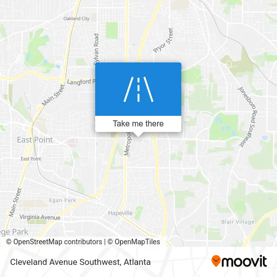 Cleveland Avenue Southwest map