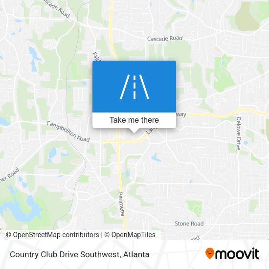 Country Club Drive Southwest map