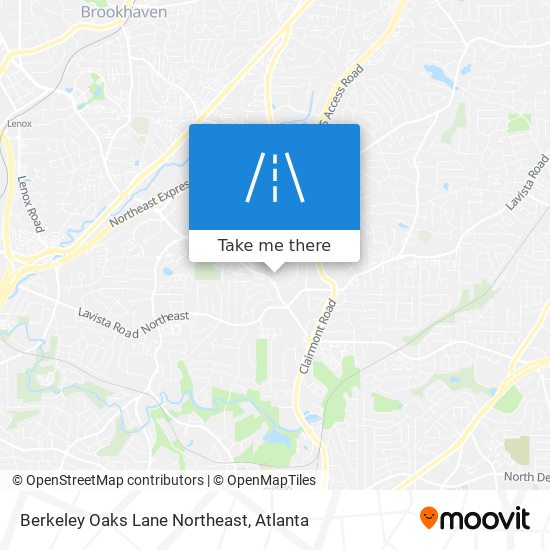 Berkeley Oaks Lane Northeast map