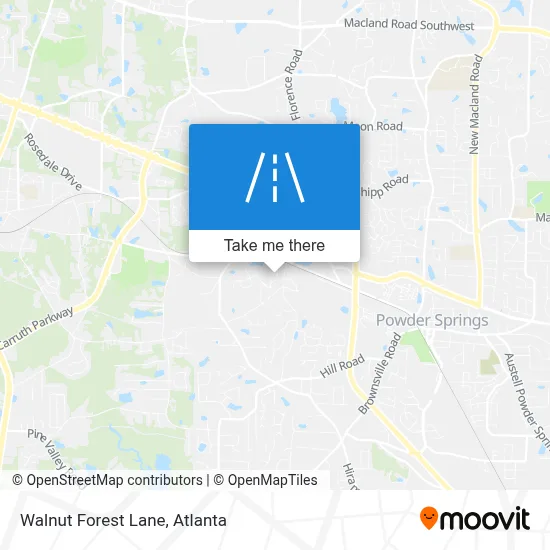 Walnut Forest Lane map