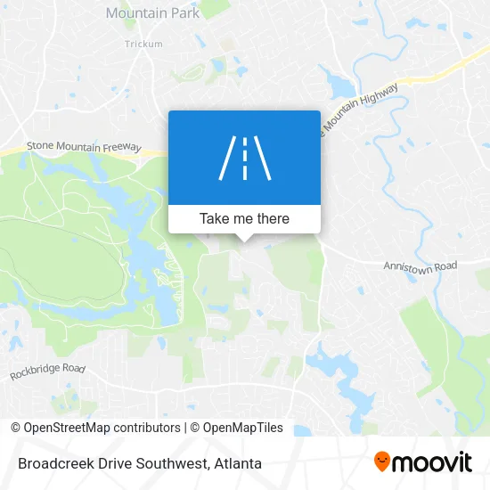 Broadcreek Drive Southwest map