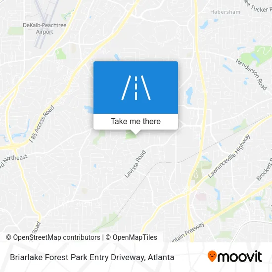 Briarlake Forest Park Entry Driveway map