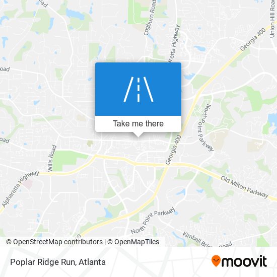 Poplar Ridge Run map