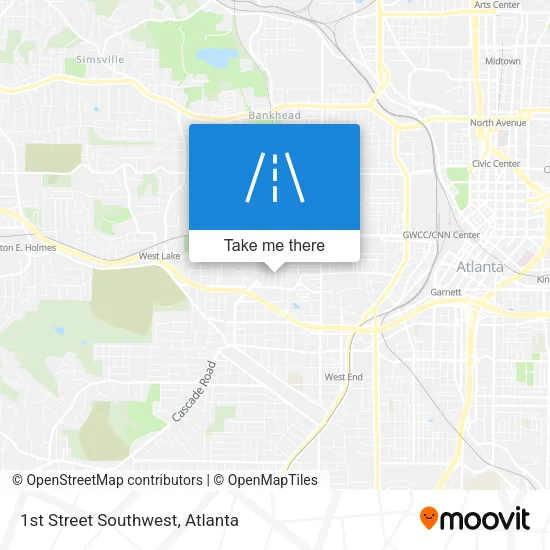1st Street Southwest map