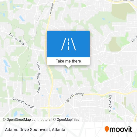 Adams Drive Southwest map
