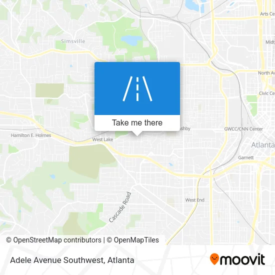 Adele Avenue Southwest map