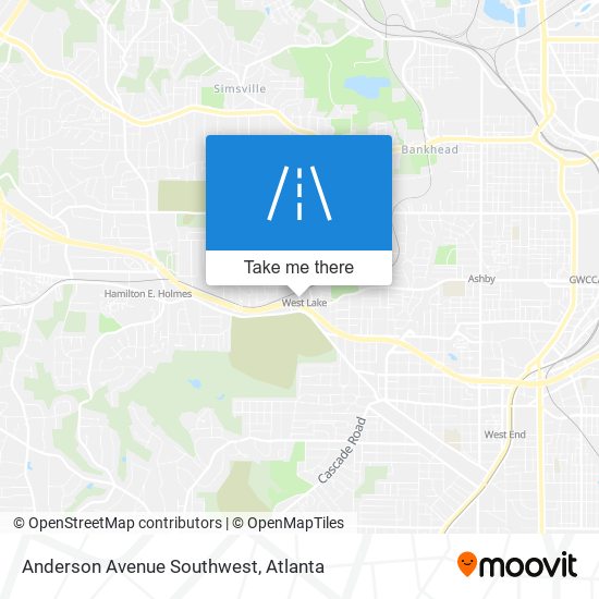 Anderson Avenue Southwest map