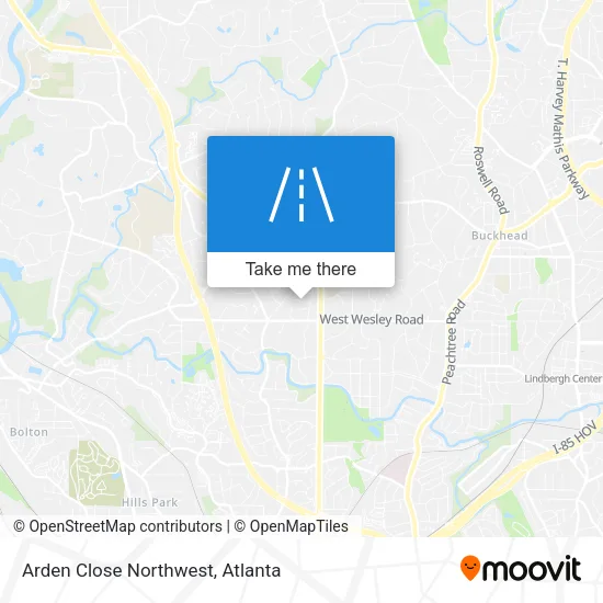 Arden Close Northwest map
