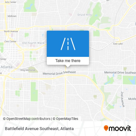 Mapa de Battlefield Avenue Southeast