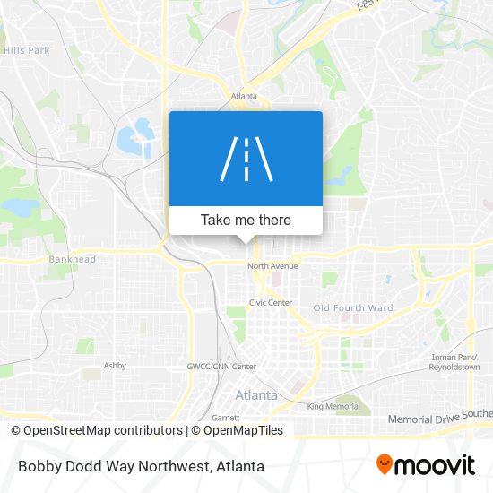 Bobby Dodd Way Northwest map