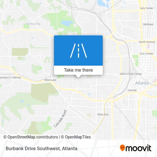 Burbank Drive Southwest map