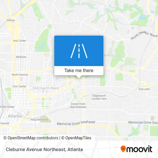 Cleburne Avenue Northeast map