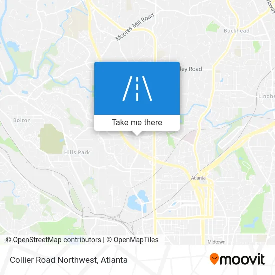 Collier Road Northwest map