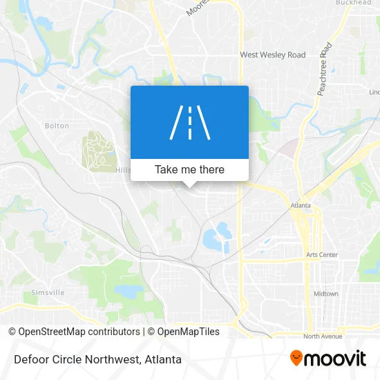 Defoor Circle Northwest map