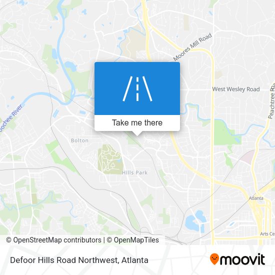 Defoor Hills Road Northwest map