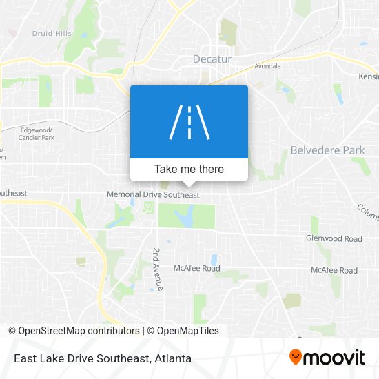 Mapa de East Lake Drive Southeast
