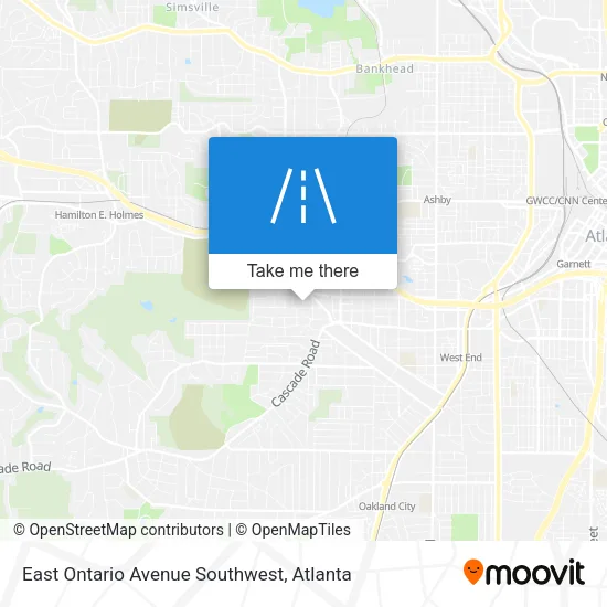 East Ontario Avenue Southwest map