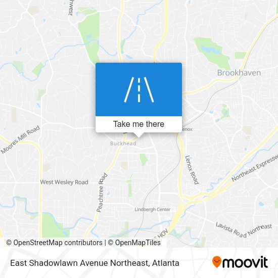 Mapa de East Shadowlawn Avenue Northeast