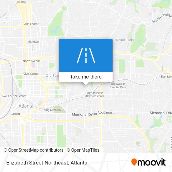 Mapa de Elizabeth Street Northeast