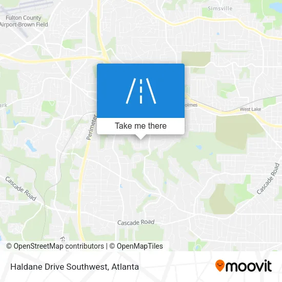 Haldane Drive Southwest map