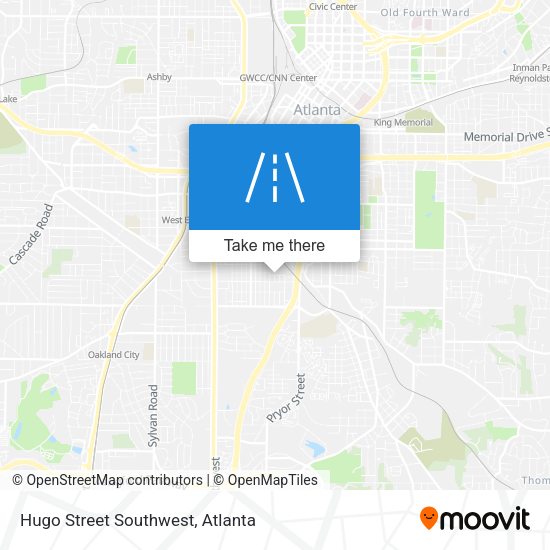 Hugo Street Southwest map