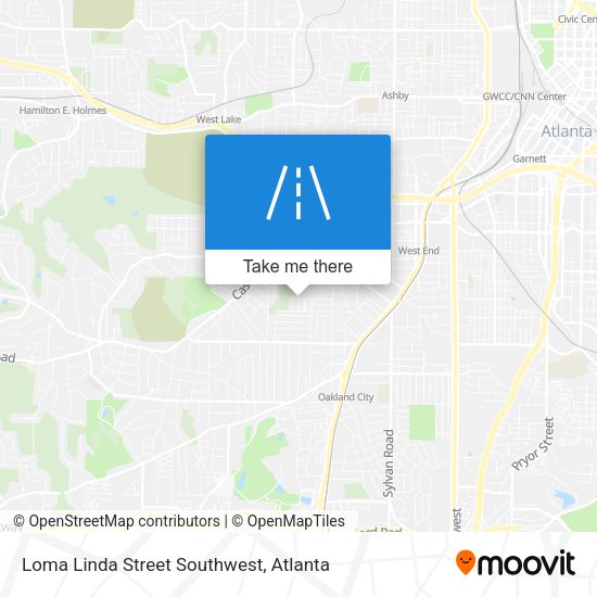 Loma Linda Street Southwest map