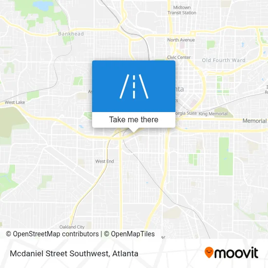 Mcdaniel Street Southwest map