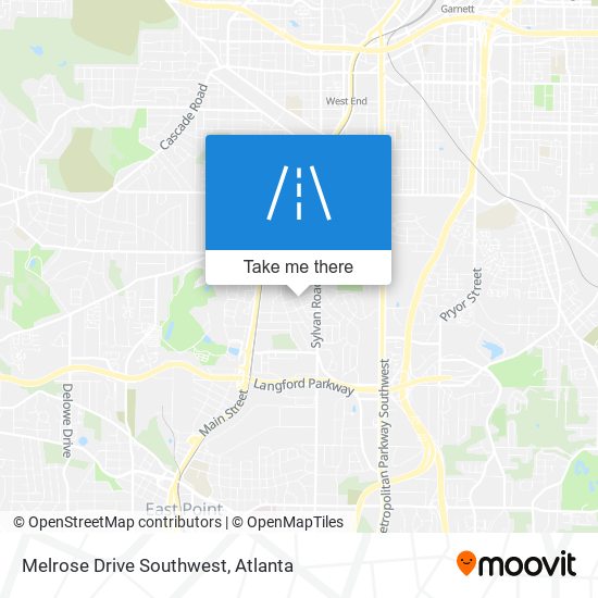 Melrose Drive Southwest map