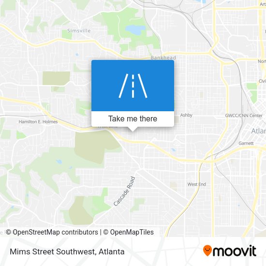 Mims Street Southwest map