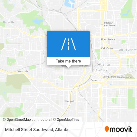 Mitchell Street Southwest map